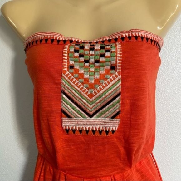 THML Strapless Aztec Embroidered Hi Lo Dress - Picture 3 of 13